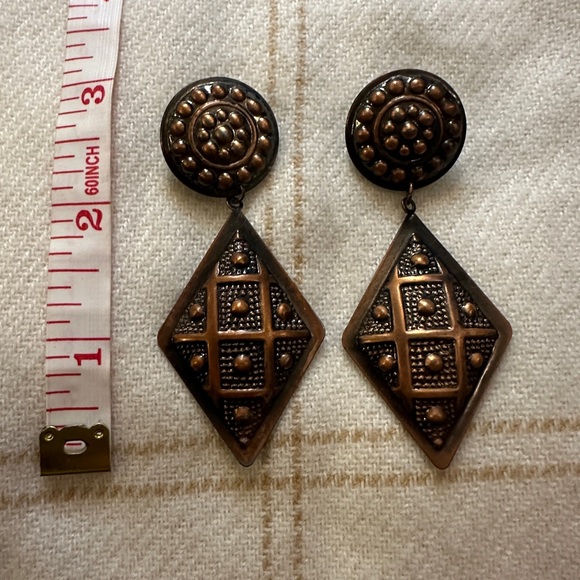 Jewelry - Vintage Style Bronze Geometric Earrings